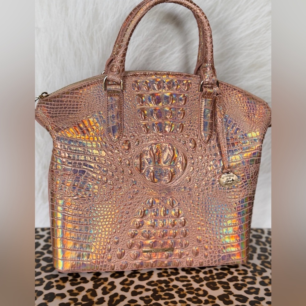 Brahmin Large Duxbury Melbourne Rose Gold Satchel NWT METALLIC HOLOGRAPHIC FIRM$ - Picture 8 of 15